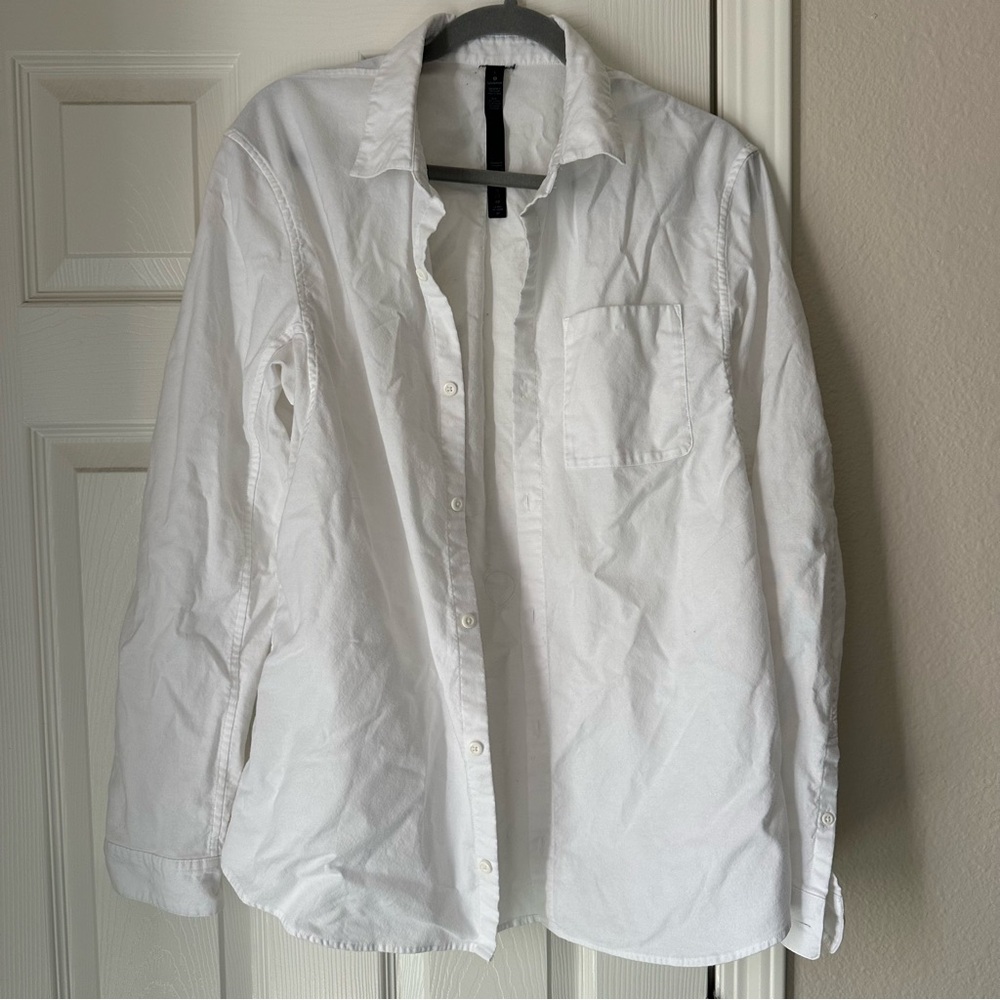 Lululemon Men’s Button Up Shirt White Size Large